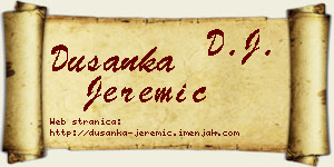 Dušanka Jeremić vizit kartica